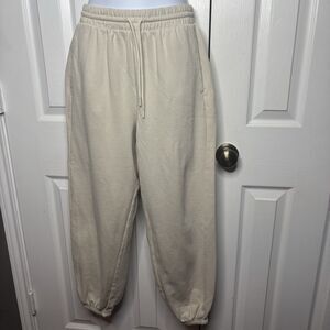 Old Navy SoComfy Small Beige Jogger Sweatpants Drawstring Cozy Lounge